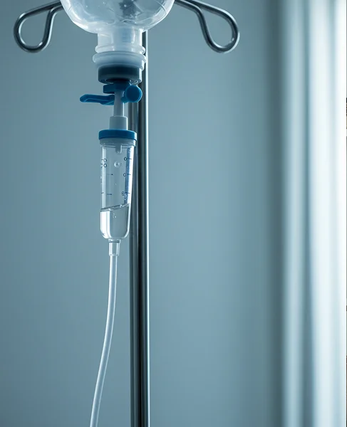 Капельница на металлической подставке